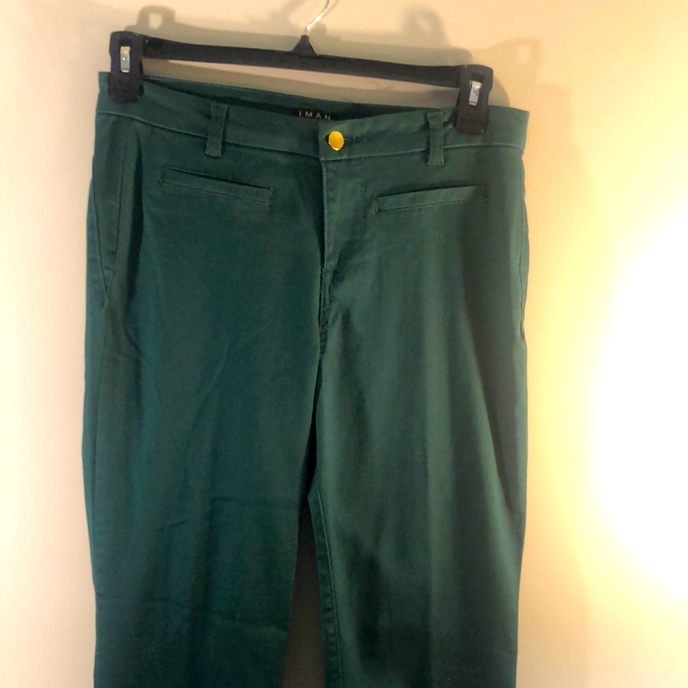 IMAN Forest Green Straight Jeans Perfect for Celebrating